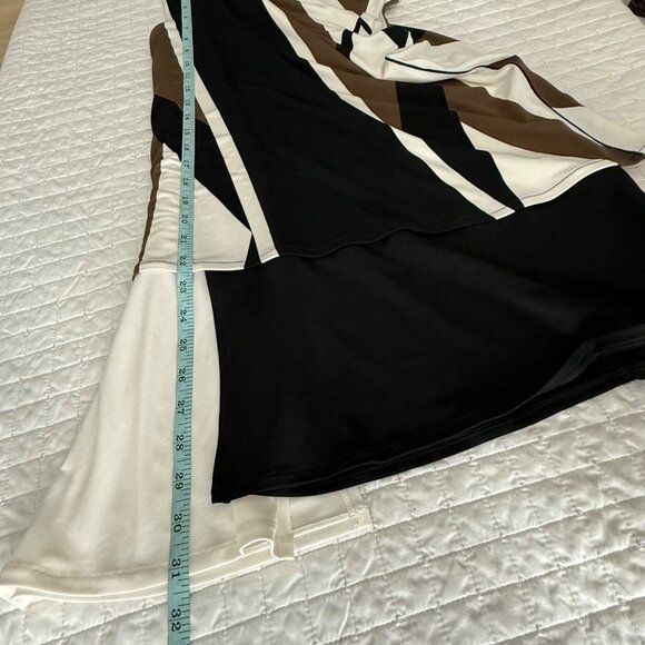 Eva Varro Womens Sleeveless Geometric Asymmetrical Hem Top S Black/Brown/White - Picture 6 of 6